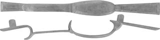 Triggerguard,
Isaac Haines, Lancaster County,
small, fits our stock for 38" swamped barrel,
wax cast steel